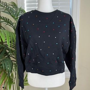 Terez Black Gemstone Crewneck